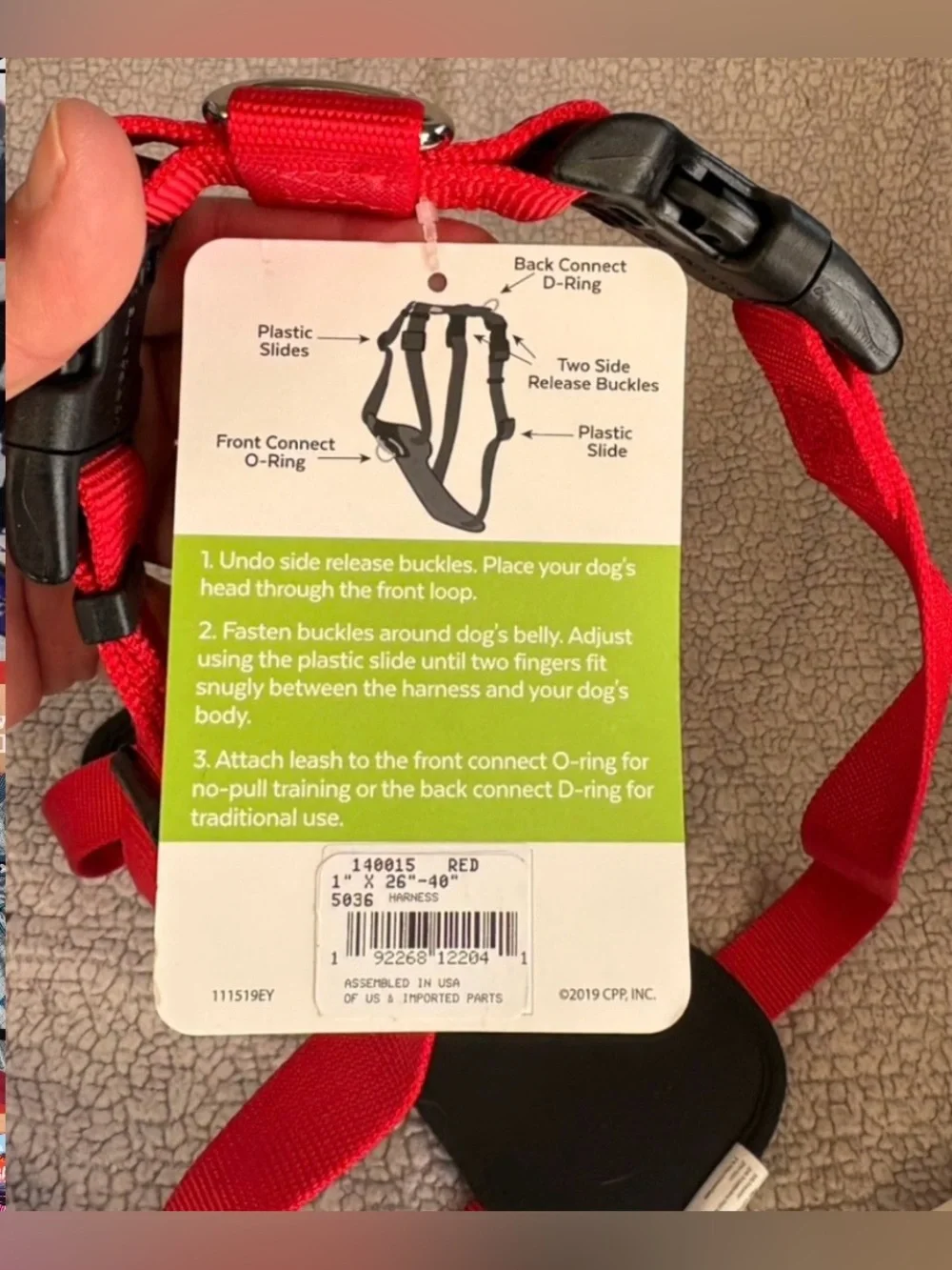 Red dog harness One-Piece Harness - No Brand